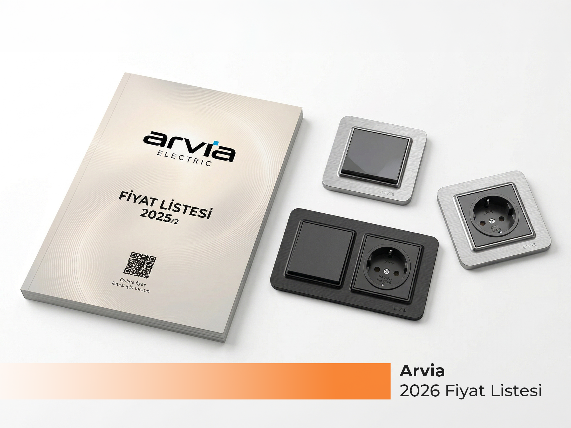 Arvia Electric 2025/2 güncel fiyat listesi, Karen ve Lavin anahtar-priz serileri ile aksesuar ürün kataloğu - Levent Elektrik Antalya