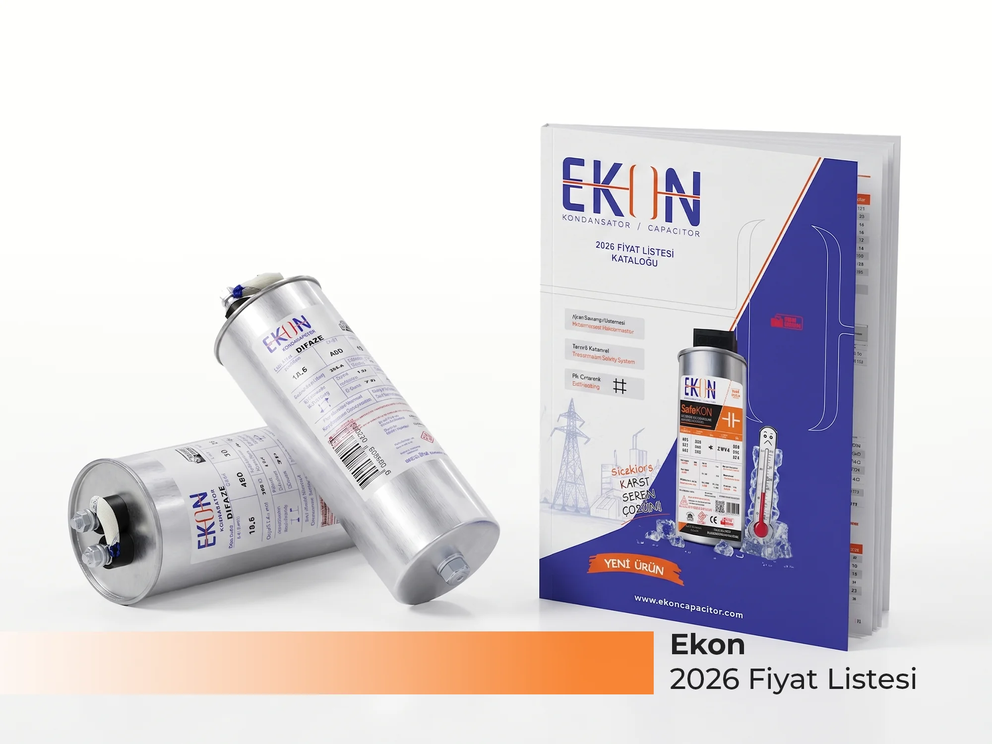 Ekon 2026 güncel fiyat listesi, alçak gerilim güç kondansatörleri, reaktif güç kontrol röleleri ve kompanzasyon ürünlerini içeren katalog - Levent Elektrik Antalya